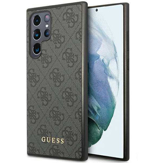 Custodia per Samsung Galaxy S24 Ultra S928, Guess, 4G Metal Gold Logo, Nera