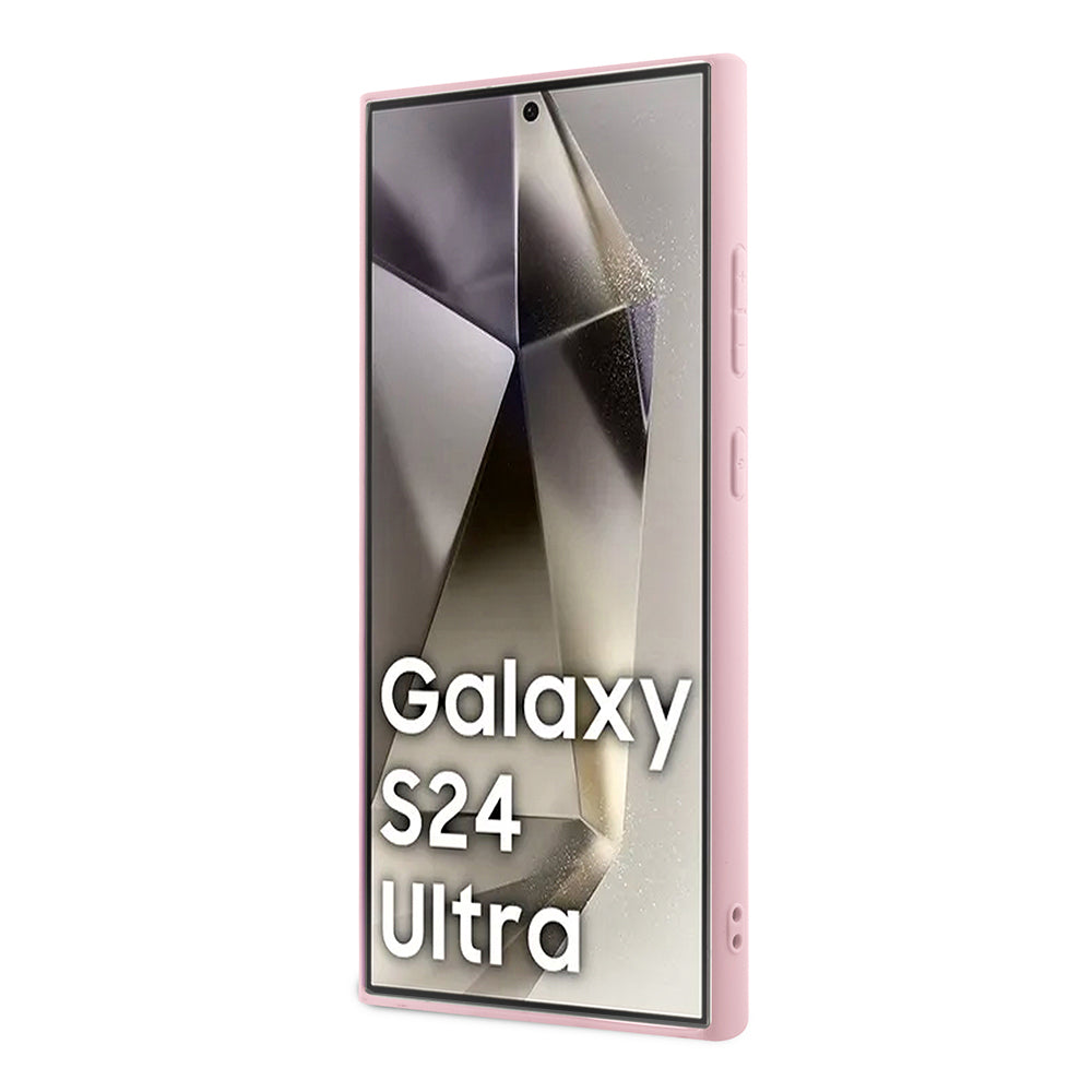 Custodia per Samsung Galaxy S24 Ultra S928, Guess, Glitter Script, Rosa