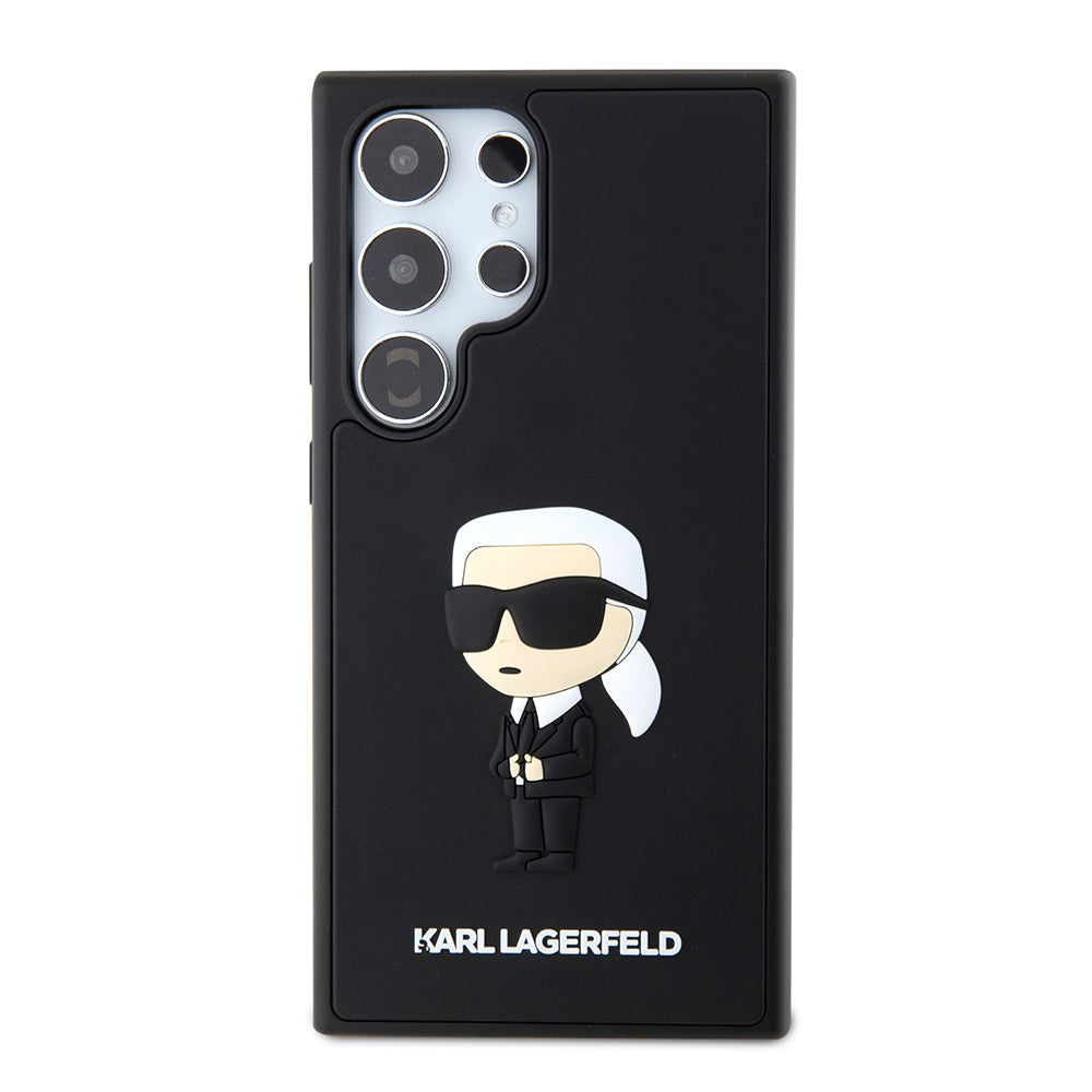 Custodia per Samsung Galaxy S24 Ultra S928, Karl Lagerfeld, 3D Rubber Ikonik Karl, Nera