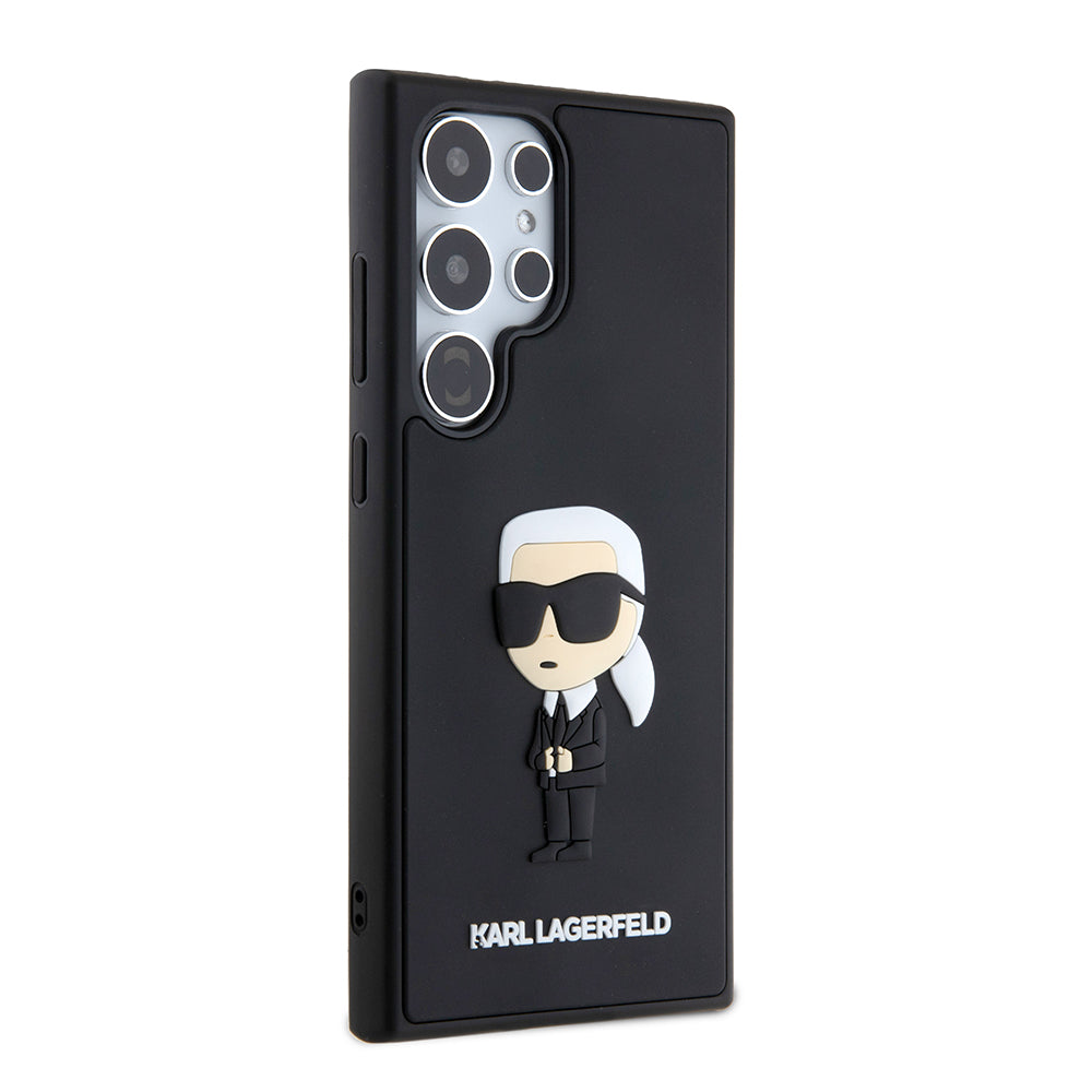 Custodia per Samsung Galaxy S24 Ultra S928, Karl Lagerfeld, 3D Rubber Ikonik Karl, Nera