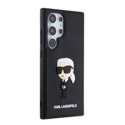 Custodia per Samsung Galaxy S24 Ultra S928, Karl Lagerfeld, 3D Rubber Ikonik Karl, Nera