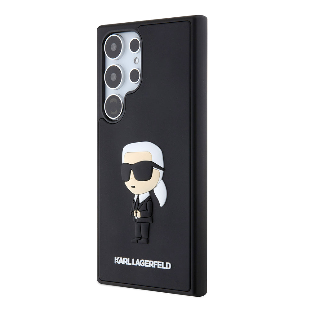 Custodia per Samsung Galaxy S24 Ultra S928, Karl Lagerfeld, 3D Rubber Ikonik Karl, Nera
