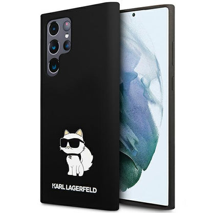 Custodia per Samsung Galaxy S24 Ultra S928, Karl Lagerfeld, Silicone Choupette NFT, Nera