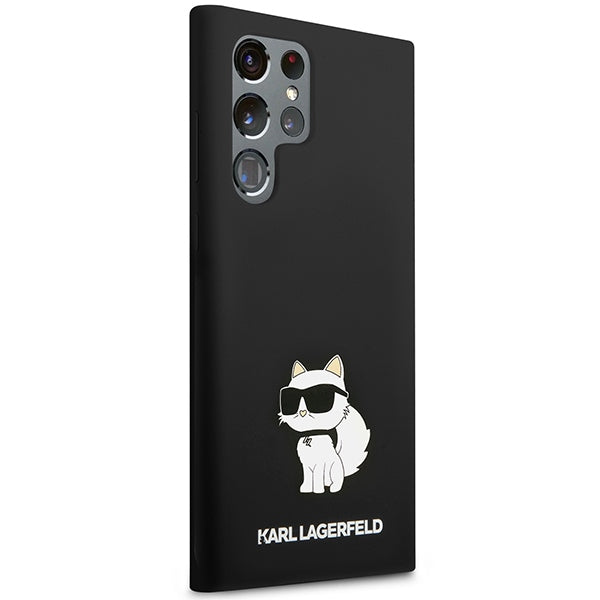 Custodia per Samsung Galaxy S24 Ultra S928, Karl Lagerfeld, Silicone Choupette NFT, Nera