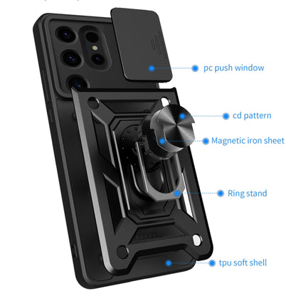 Custodia per Samsung Galaxy S24 Ultra S928, Techsuit, CamShield, Nera