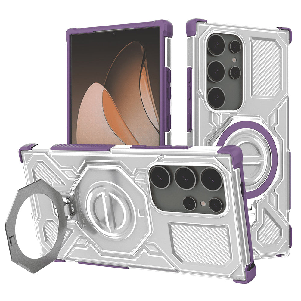 Custodia per Samsung Galaxy S24 Ultra S928, Techsuit, Carbon Shield Pro, Viola