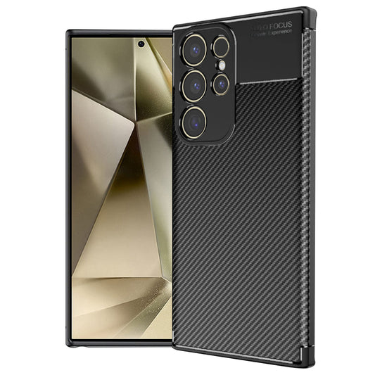 Custodia per Samsung Galaxy S24 Ultra S928, Techsuit, CarbonFiber, Nera