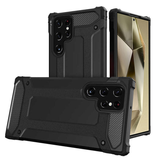 Custodia per Samsung Galaxy S24 Ultra S928, Techsuit, Hybrid Armor, Nera