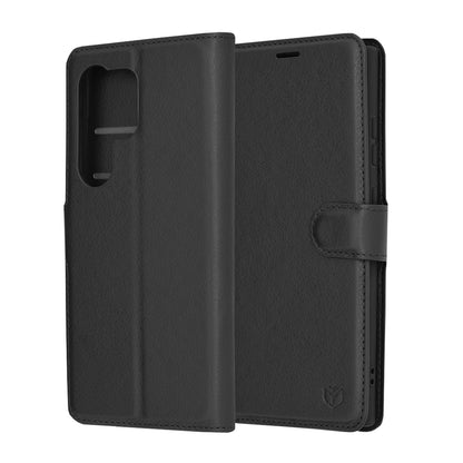 Custodia per Samsung Galaxy S24 Ultra S928, Techsuit, Leather Folio, Nera