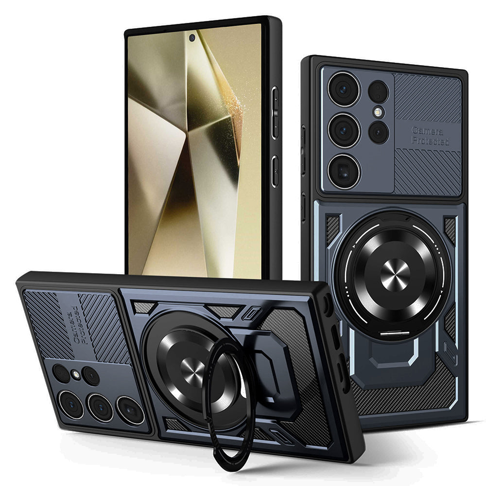 Custodia per Samsung Galaxy S24 Ultra S928, Techsuit, RuggedCam, Blu