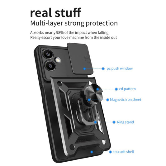 Custodia per Samsung Galaxy S25 Edge S937, Techsuit, CamShield, Blu