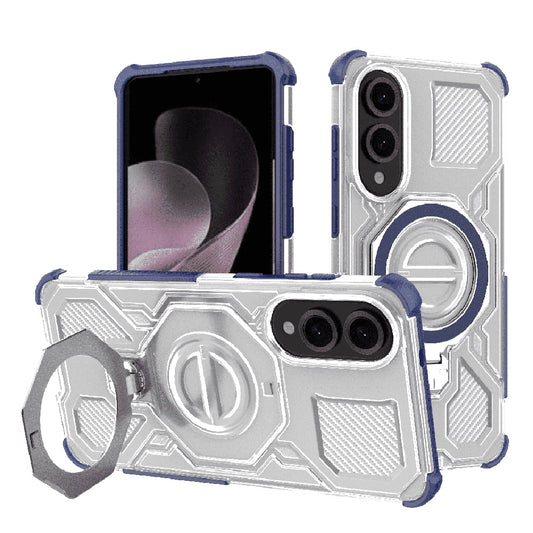Custodia per Samsung Galaxy S25 Edge S937, Techsuit, Carbon Shield Pro, Blu