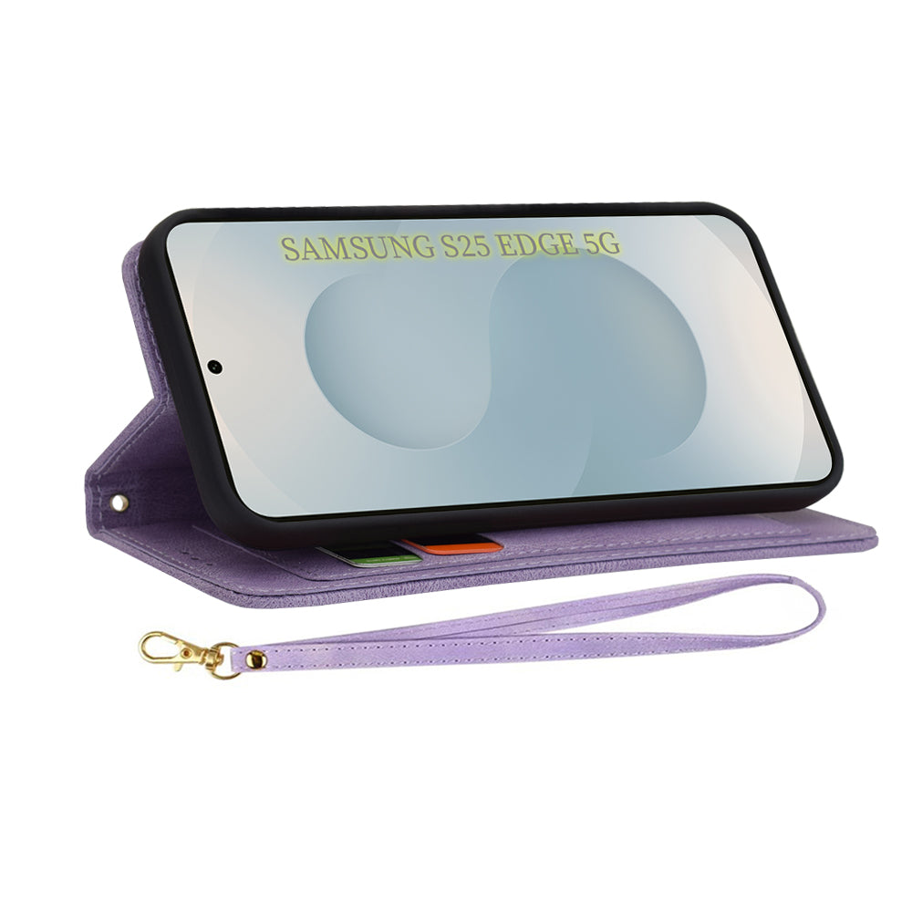 Custodia per Samsung Galaxy S25 Edge S937, Techsuit, FlipCraft, Viola