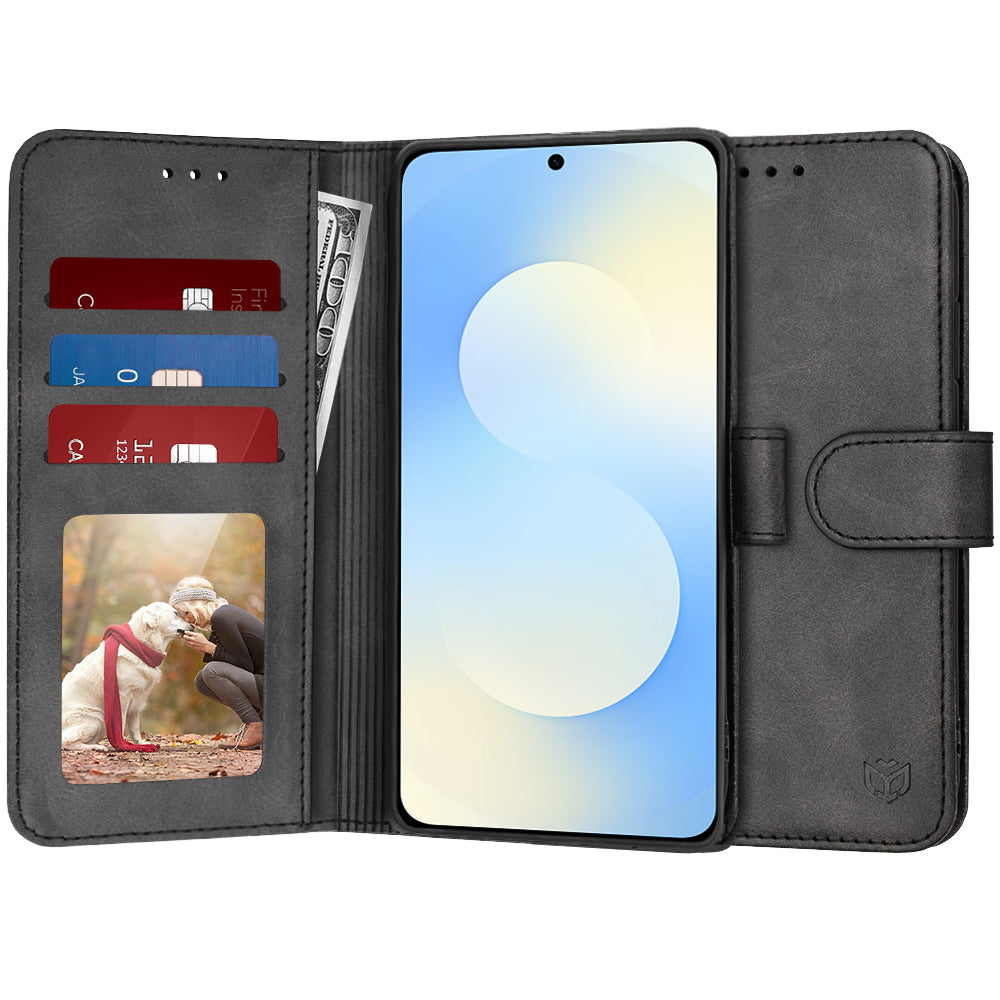 Custodia per Samsung Galaxy S25 FE, Techsuit, Diary Book, Nera