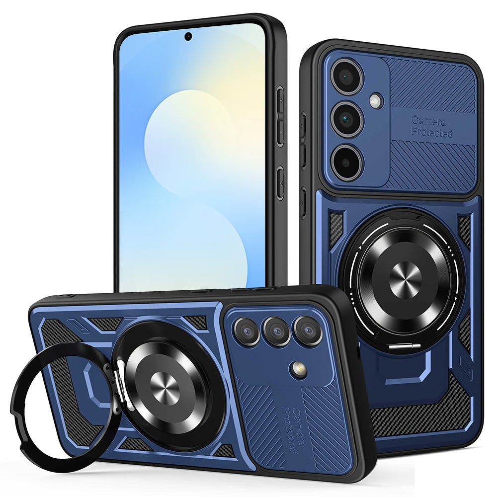Custodia per Samsung Galaxy S25 FE, Techsuit, RuggedCam, Blu
