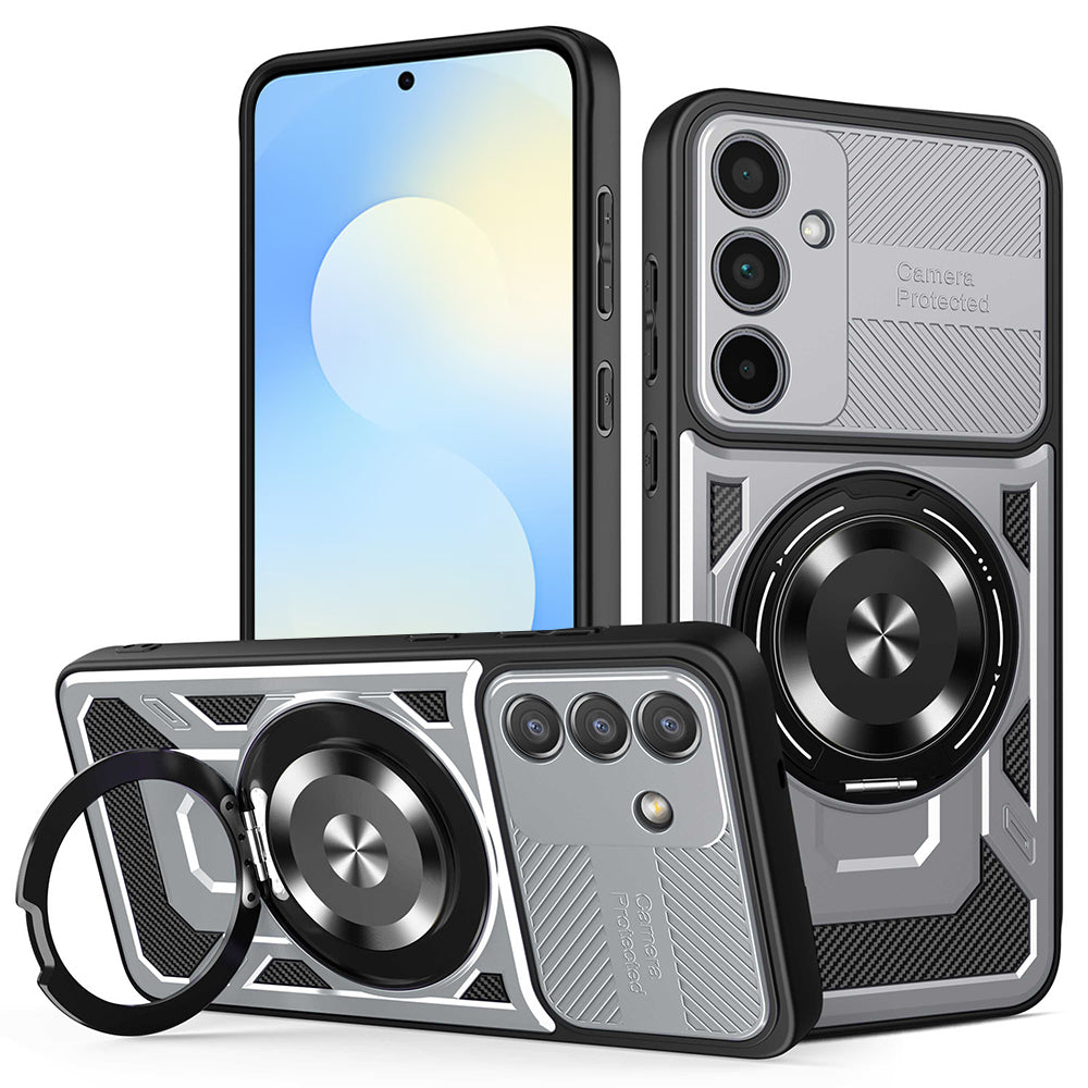 Custodia per Samsung Galaxy S25 FE, Techsuit, RuggedCam, Grigio