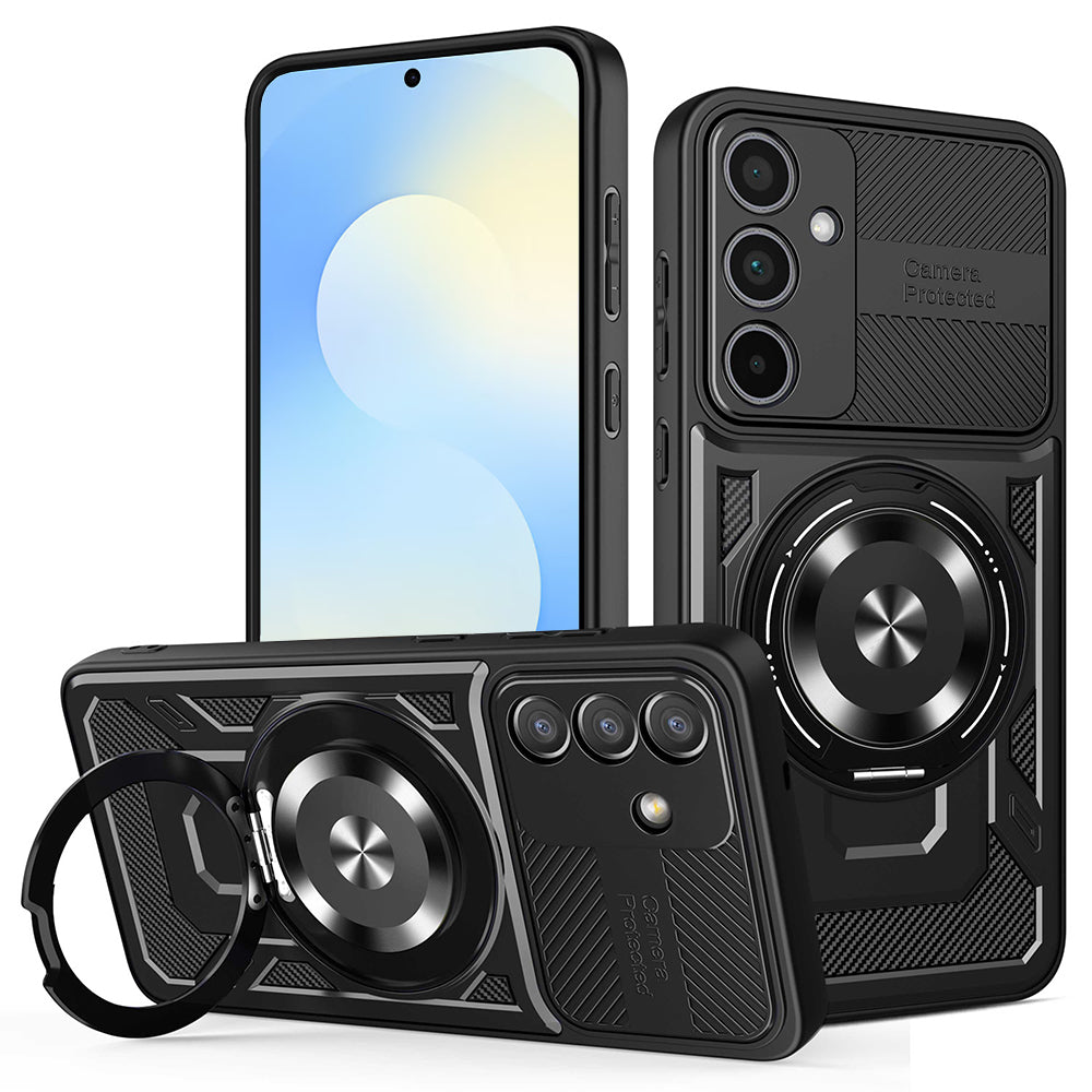 Custodia per Samsung Galaxy S25 FE, Techsuit, RuggedCam, Nera