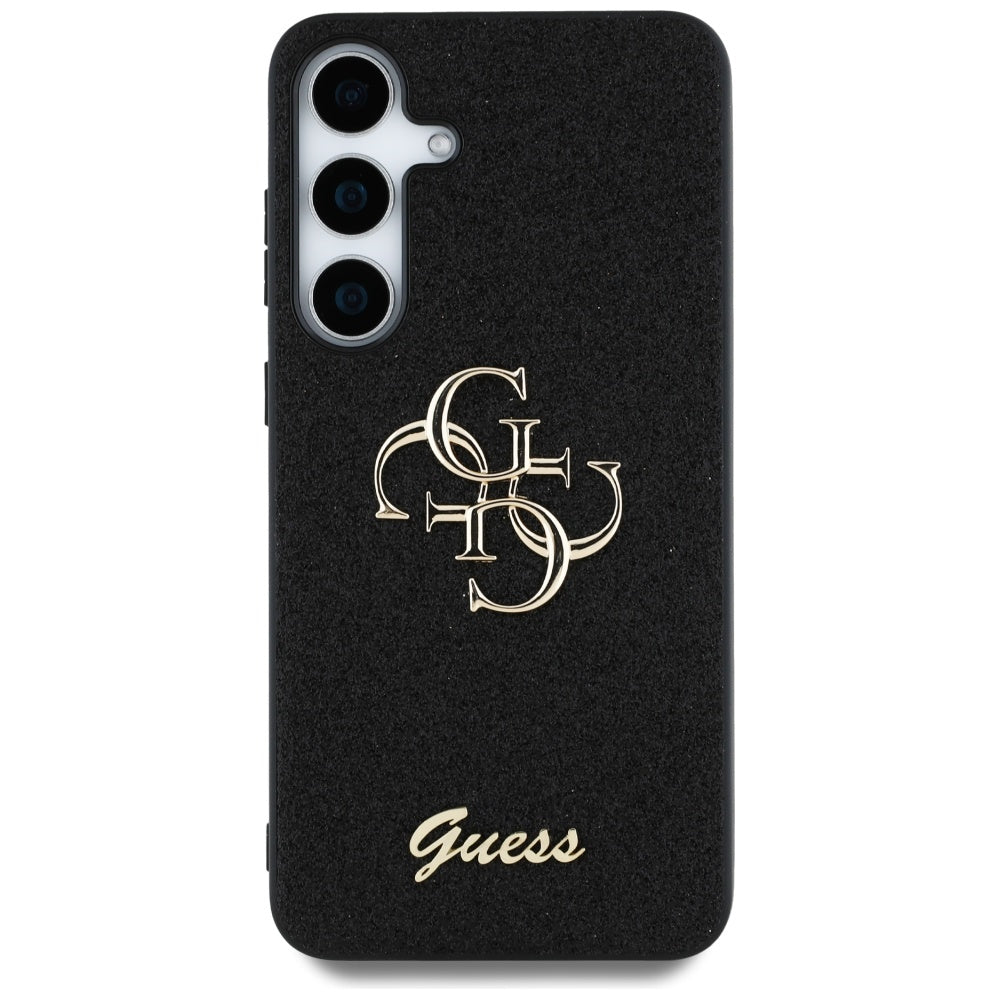 Custodia per Samsung Galaxy S25+ S936, Guess, Glitter Big 4G Script, Nera