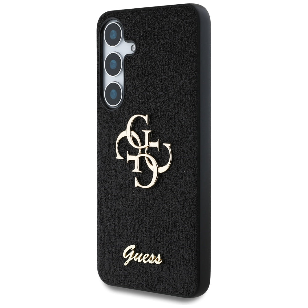 Custodia per Samsung Galaxy S25+ S936, Guess, Glitter Big 4G Script, Nera