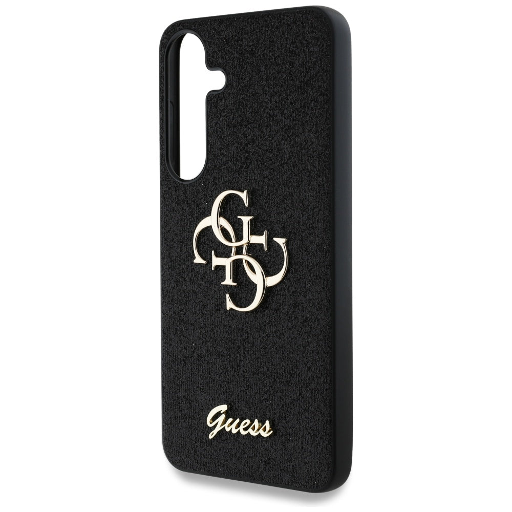 Custodia per Samsung Galaxy S25+ S936, Guess, Glitter Big 4G Script, Nera