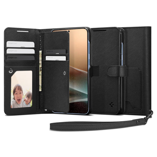 Custodia per Samsung Galaxy S25+ S936, Spigen, Wallet S, Nera ACS09125