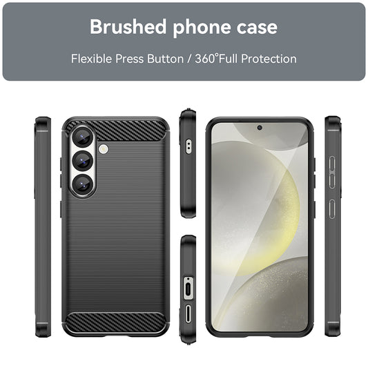 Custodia per Samsung Galaxy S25+ S936, Techsuit, Carbonio, Nera