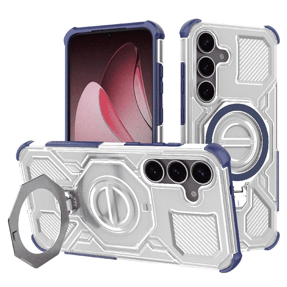 Custodia per Samsung Galaxy S25+ S936, Techsuit, Carbon Shield Pro, Blu