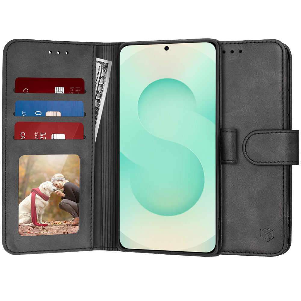 Custodia per Samsung Galaxy S25+ S936, Techsuit, Diary Book, Nera