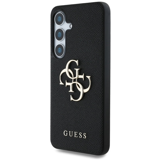 Custodia per Samsung Galaxy S25 S931, Guess, 4G Grained Big and Classic Logo, Nera