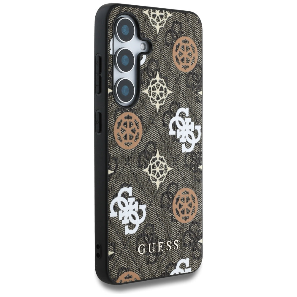 Custodia per Samsung Galaxy S25 S931, Guess, 4G Peony, Marrone