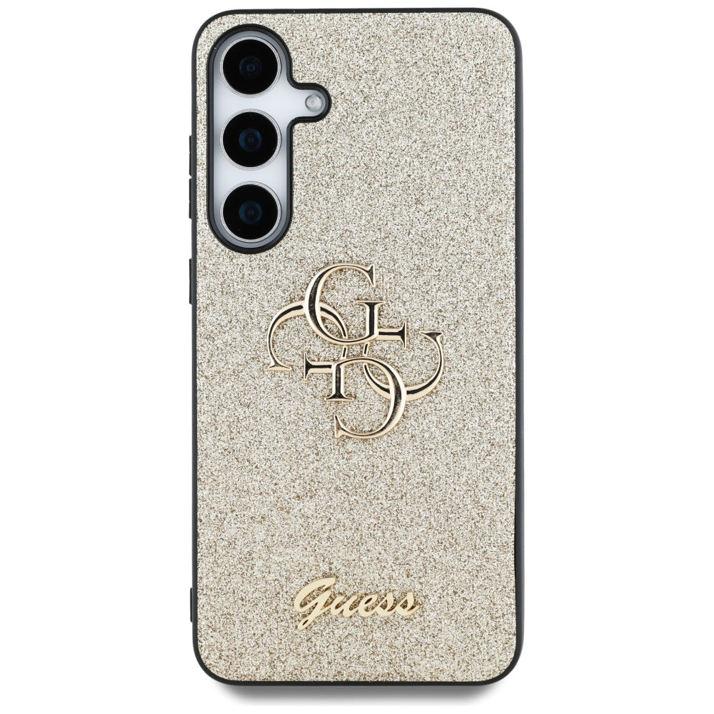 Custodia per Samsung Galaxy S25 S931, Guess, Glitter Big 4G Script, Dorata