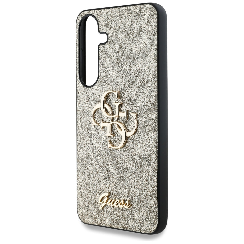 Custodia per Samsung Galaxy S25 S931, Guess, Glitter Big 4G Script, Dorata