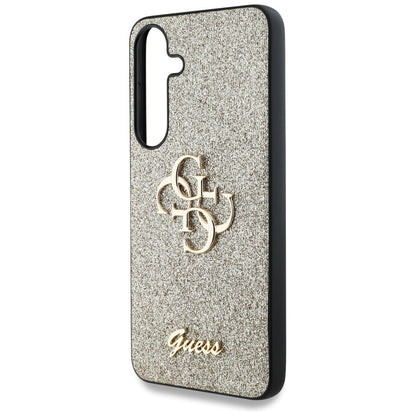 Custodia per Samsung Galaxy S25 S931, Guess, Glitter Big 4G Script, Dorata