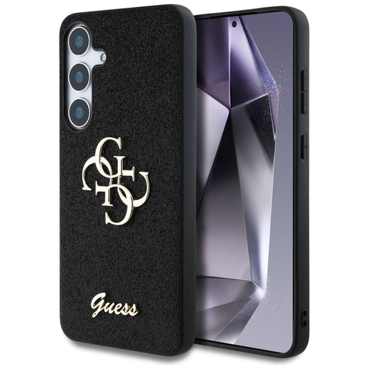 Custodia per Samsung Galaxy S25 S931, Guess, Glitter Big 4G Script, Nera