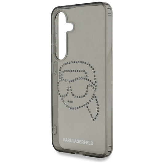 Custodia per Samsung Galaxy S25 S931, Karl Lagerfeld, IML Rhinestones Karl's Head, Nera