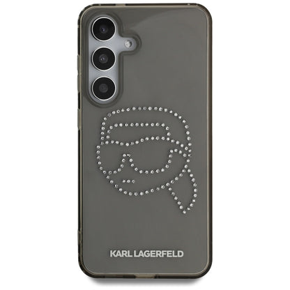 Custodia per Samsung Galaxy S25 S931, Karl Lagerfeld, IML Rhinestones Karl's Head, Nera