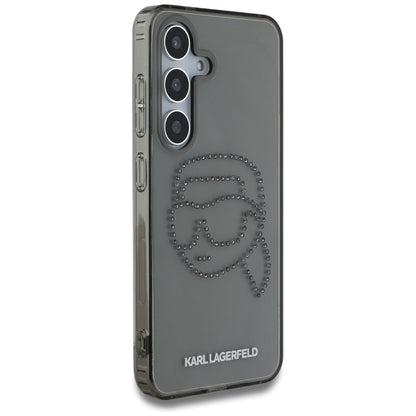 Custodia per Samsung Galaxy S25 S931, Karl Lagerfeld, IML Rhinestones Karl's Head, Nera