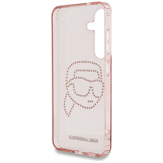 Custodia per Samsung Galaxy S25 S931, Karl Lagerfeld, IML Rhinestones Karl's Head, Rosa