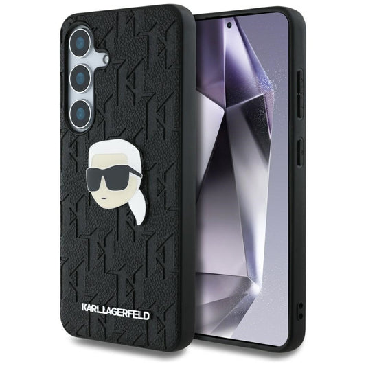 Custodia per Samsung Galaxy S25 S931, Karl Lagerfeld, Monogram Karl's Head, Nera