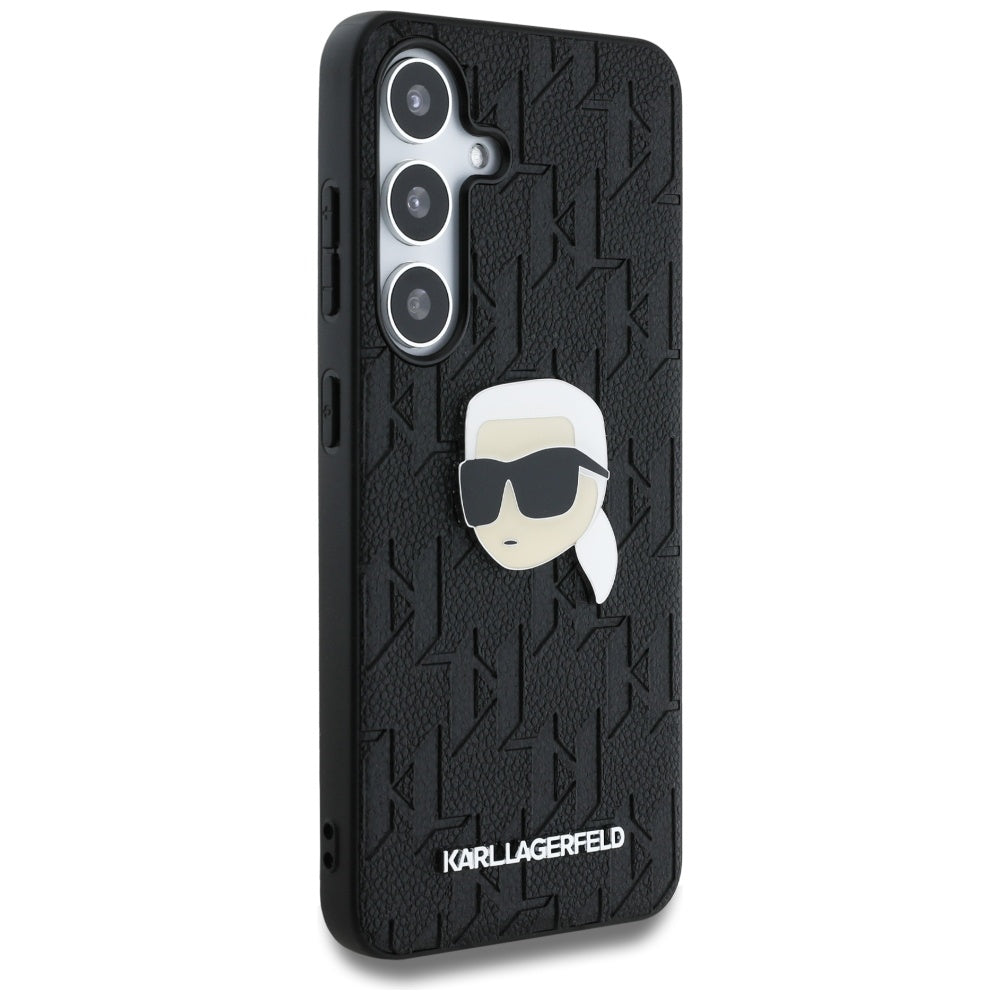 Custodia per Samsung Galaxy S25 S931, Karl Lagerfeld, Monogram Karl's Head, Nera