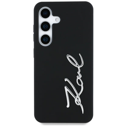 Custodia per Samsung Galaxy S25 S931, Karl Lagerfeld, Silicone Sign Metal Logo, Nera