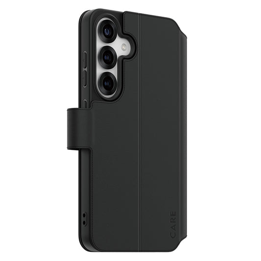 Custodia per Samsung Galaxy S25 S931, PanzerGlass, Care Feature Kickstand Wallet, Nera