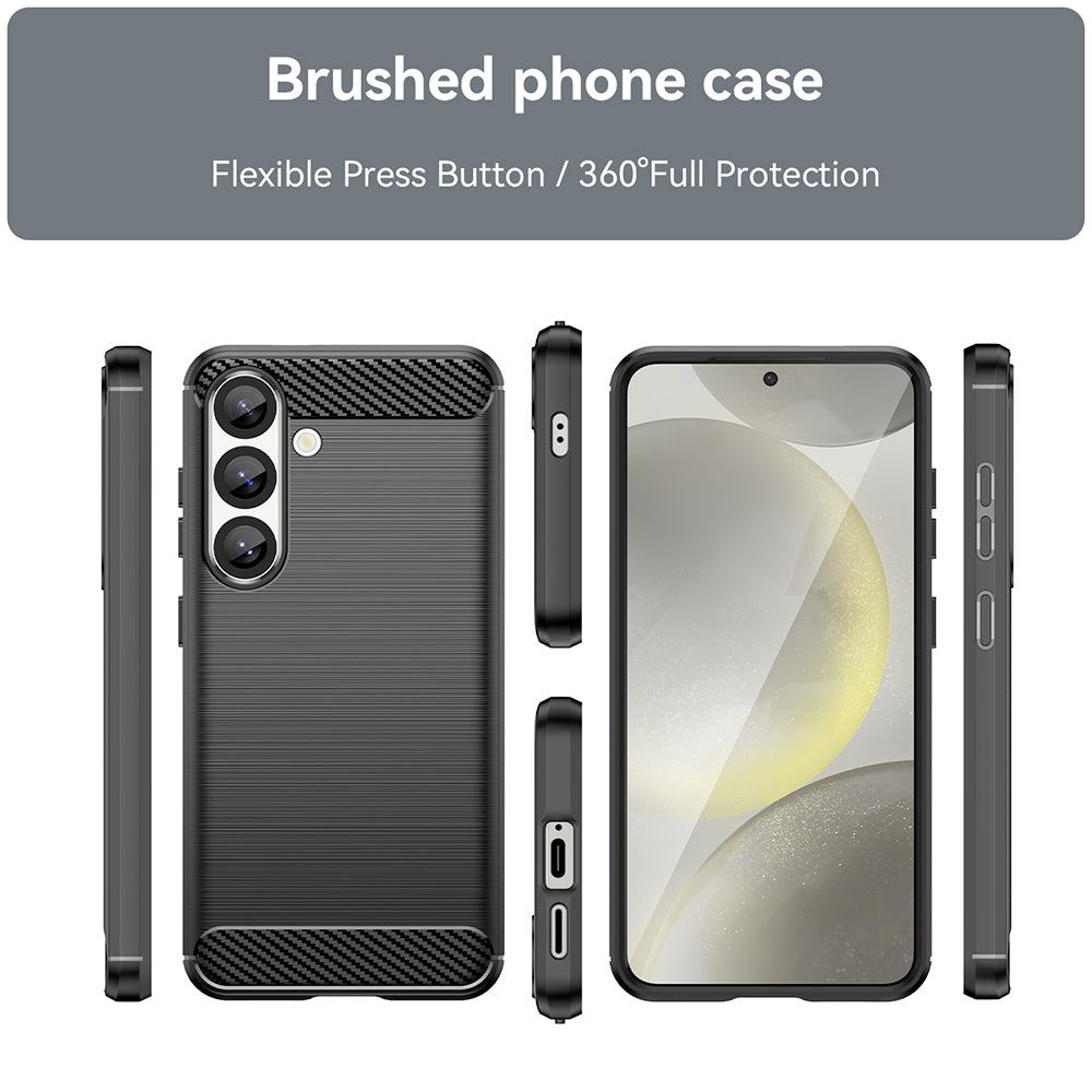 Custodia per Samsung Galaxy S25 S931, Techsuit, Carbonio, Nera