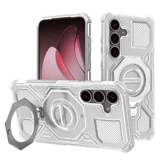 Custodia per Samsung Galaxy S25 S931, Techsuit, Carbon Shield Pro, Bianca