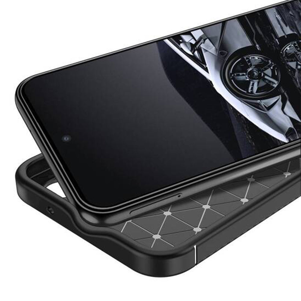 Custodia per Samsung Galaxy S25 S931, Techsuit, CarbonFiber, Nera