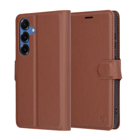 Custodia per Samsung Galaxy S25 S931, Techsuit, Leather Folio, Marrone
