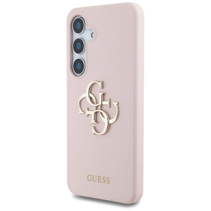 Custodia per Samsung Galaxy S25 Ultra S938, Guess, 4G Grained Big and Classic Logo, Rosa