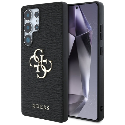 Custodia per Samsung Galaxy S25 Ultra S938, Guess, 4G Grained Big and Classic Logo, Nera