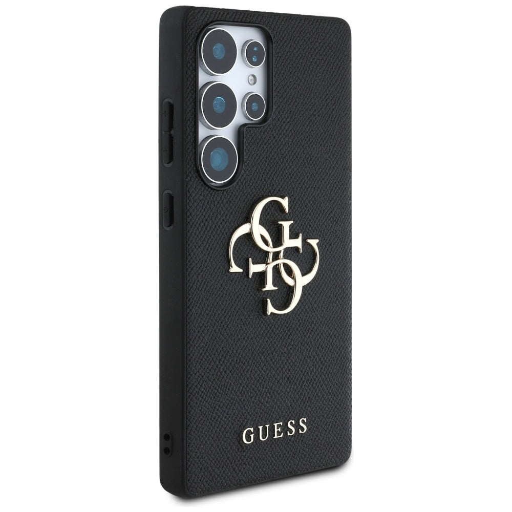 Custodia per Samsung Galaxy S25 Ultra S938, Guess, 4G Grained Big and Classic Logo, Nera