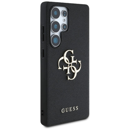 Custodia per Samsung Galaxy S25 Ultra S938, Guess, 4G Grained Big and Classic Logo, Nera